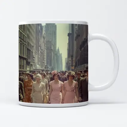 Retro Women Walking New York City Street
