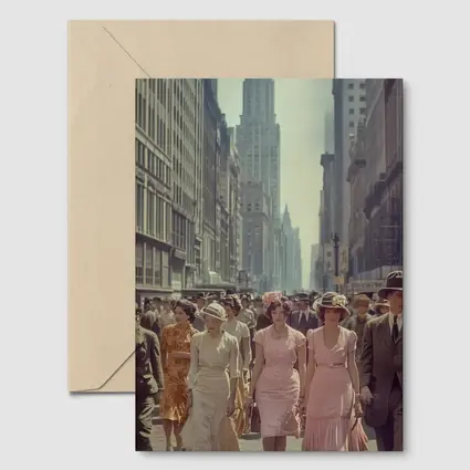 Retro Women Walking New York City Street
