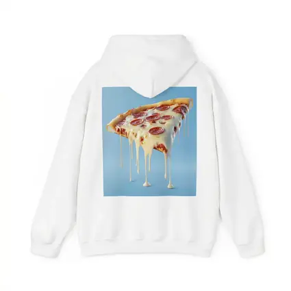 Cheesy Pepperoni Pizza Slice Blue Background