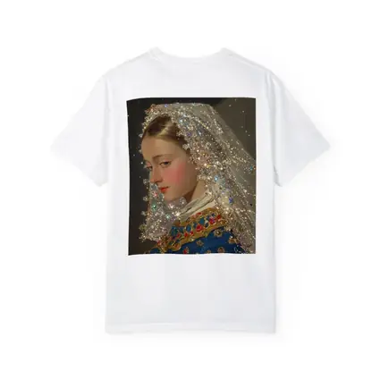 Renaissance Girl Jeweled Veil Portrait Art
