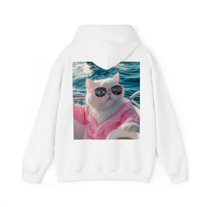 White Cat Pink Robe Sunglasses Ocean Shark