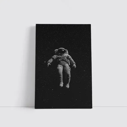 Astronaut Floating In Dark Starry Space