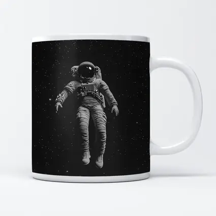 Astronaut Floating In Dark Starry Space