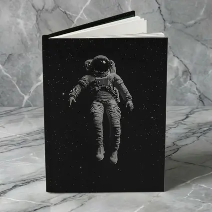 Astronaut Floating In Dark Starry Space