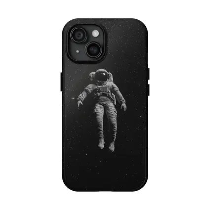 Astronaut Floating In Dark Starry Space