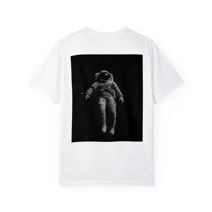 Astronaut Floating In Dark Starry Space