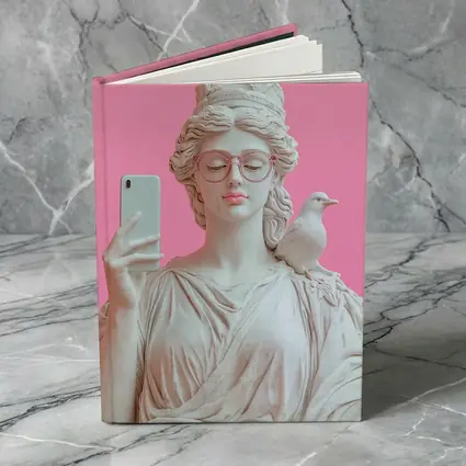 Greek Goddess Selfie Pink Pop Art