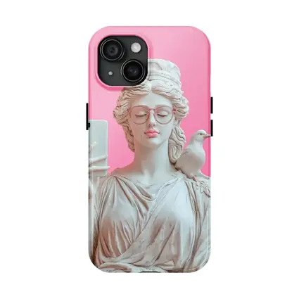 Greek Goddess Selfie Pink Pop Art