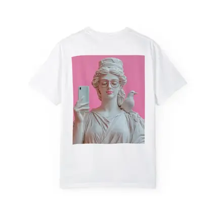 Greek Goddess Selfie Pink Pop Art