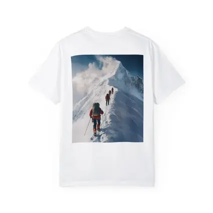 Mountain Climbers Ascending Snowy Alpine Peak