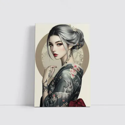 Japanese Geisha Woman With Fox Tattoo Art