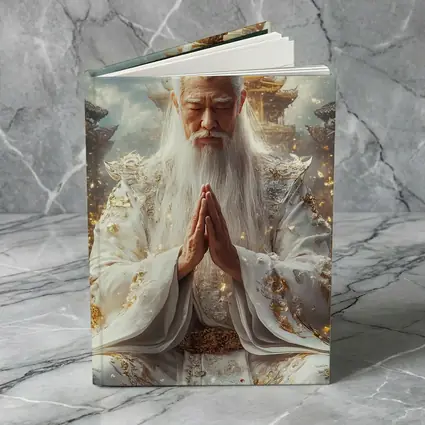 Ancient Wise God Praying Golden Temple