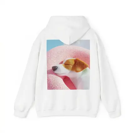 Jack Russell Terrier Sleeping On Pink Clouds