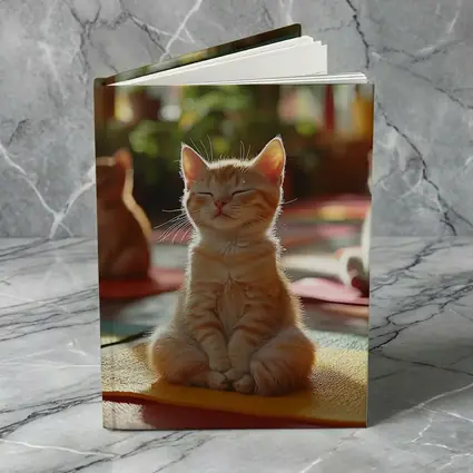 Meditating Kitten Yoga Studio Colorful Mats