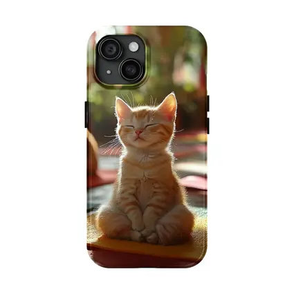Meditating Kitten Yoga Studio Colorful Mats