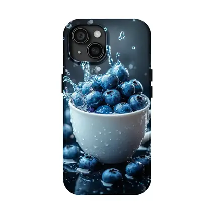Fresh Blueberries Water Splash White Cup