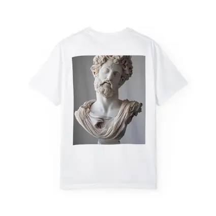 Marcus Aurelius Marble Bust Gray Background