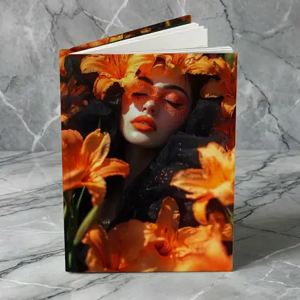 Woman Surrounded By Orange Lily Flowers