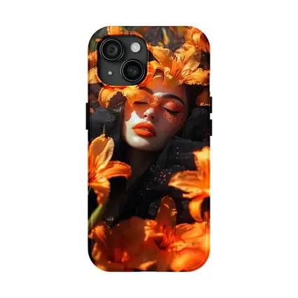 Woman Surrounded By Orange Lily Flowers