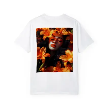 Woman Surrounded By Orange Lily Flowers