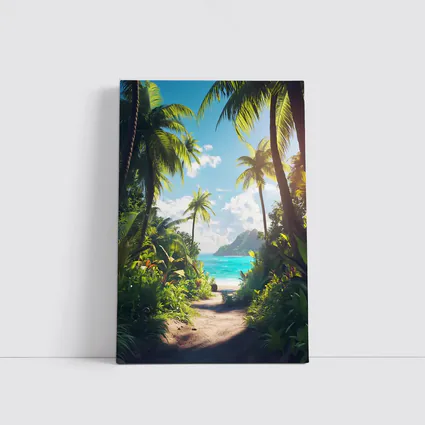 Tropical Beach Path Through Palm Trees