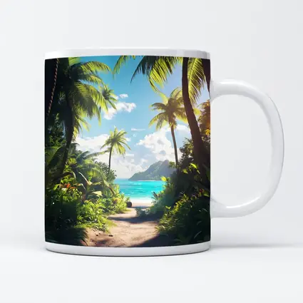 Tropical Beach Path Through Palm Trees