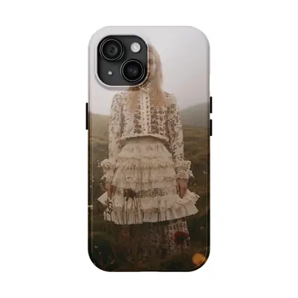 Boho Floral Dress Woman Misty Highland Field