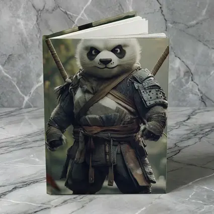Warrior Panda Samurai In Forest Setting