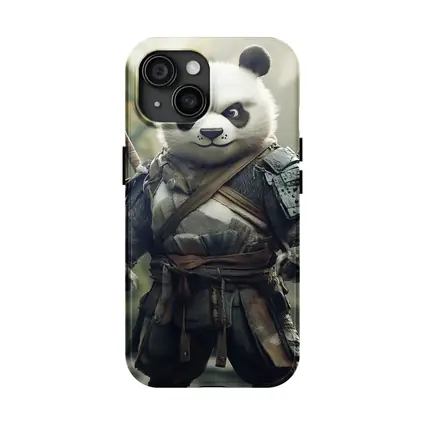 Warrior Panda Samurai In Forest Setting