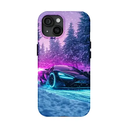 McLaren Senna Neon Glow Snowy Forest