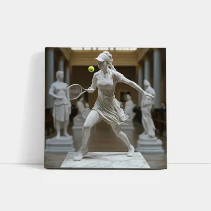 Marble Tennis Player Statue Museum Hall