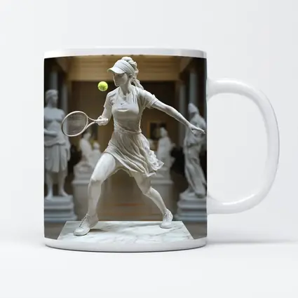 Marble Tennis Player Statue Museum Hall