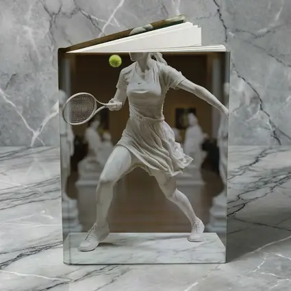 Marble Tennis Player Statue Museum Hall