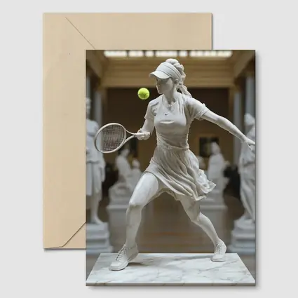 Marble Tennis Player Statue Museum Hall