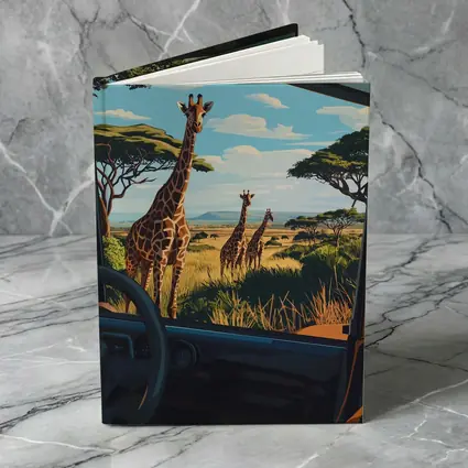 Giraffes Safari Savanna View From Jeep