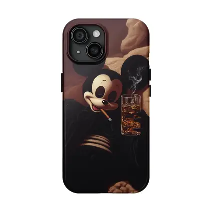 Mickey Mouse Smoking Cigar Whiskey Dark