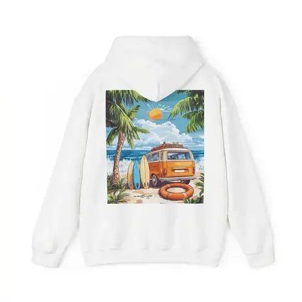 Retro Van Surfboards Tropical Beach Summer