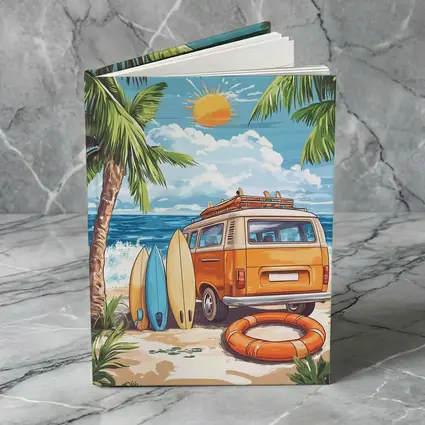 Retro Van Surfboards Tropical Beach Summer