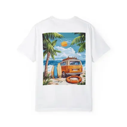 Retro Van Surfboards Tropical Beach Summer