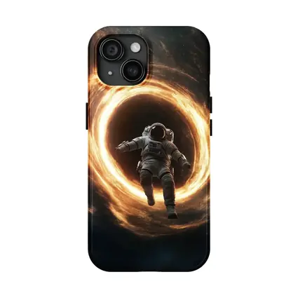 Astronaut Falling Into Glowing Black Hole