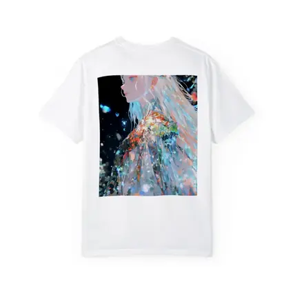 Anime Girl Floral Dress Dark Fantasy Art