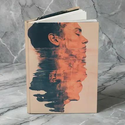 Double Exposure Man Portrait Water Reflection