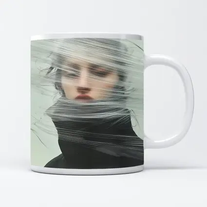 Woman Wrapped in Plastic Minimalist Portrait