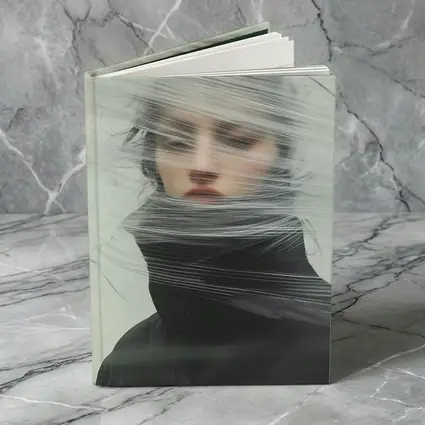 Woman Wrapped in Plastic Minimalist Portrait