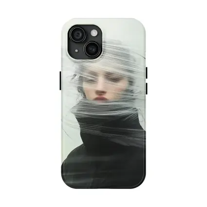 Woman Wrapped in Plastic Minimalist Portrait