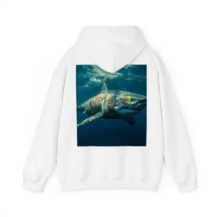 Graffiti Shark Swimming Deep Ocean Water