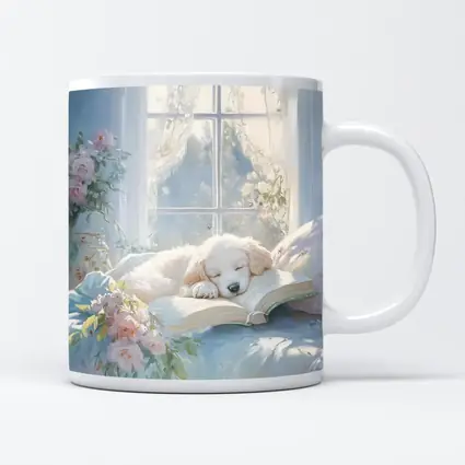 Golden Retriever Puppy Sleeping Soft Floral
