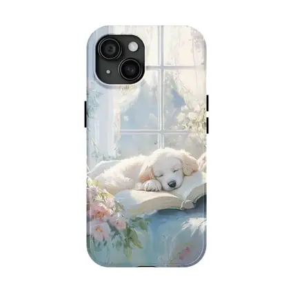Golden Retriever Puppy Sleeping Soft Floral