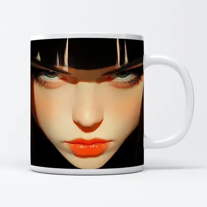 Dark Anime Girl Portrait Black Background