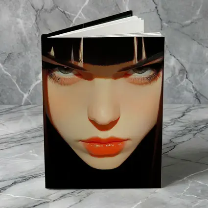 Dark Anime Girl Portrait Black Background